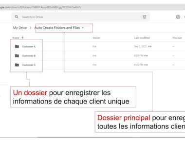 Générer automatiquement un dossier pour chaque client dans Google Drive